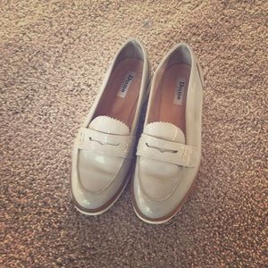 Dune London Gray Patent leather loafers